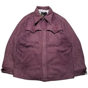 Vintage 60s 70s Silton Button Coat Size L Maroon Red Faded Western Read